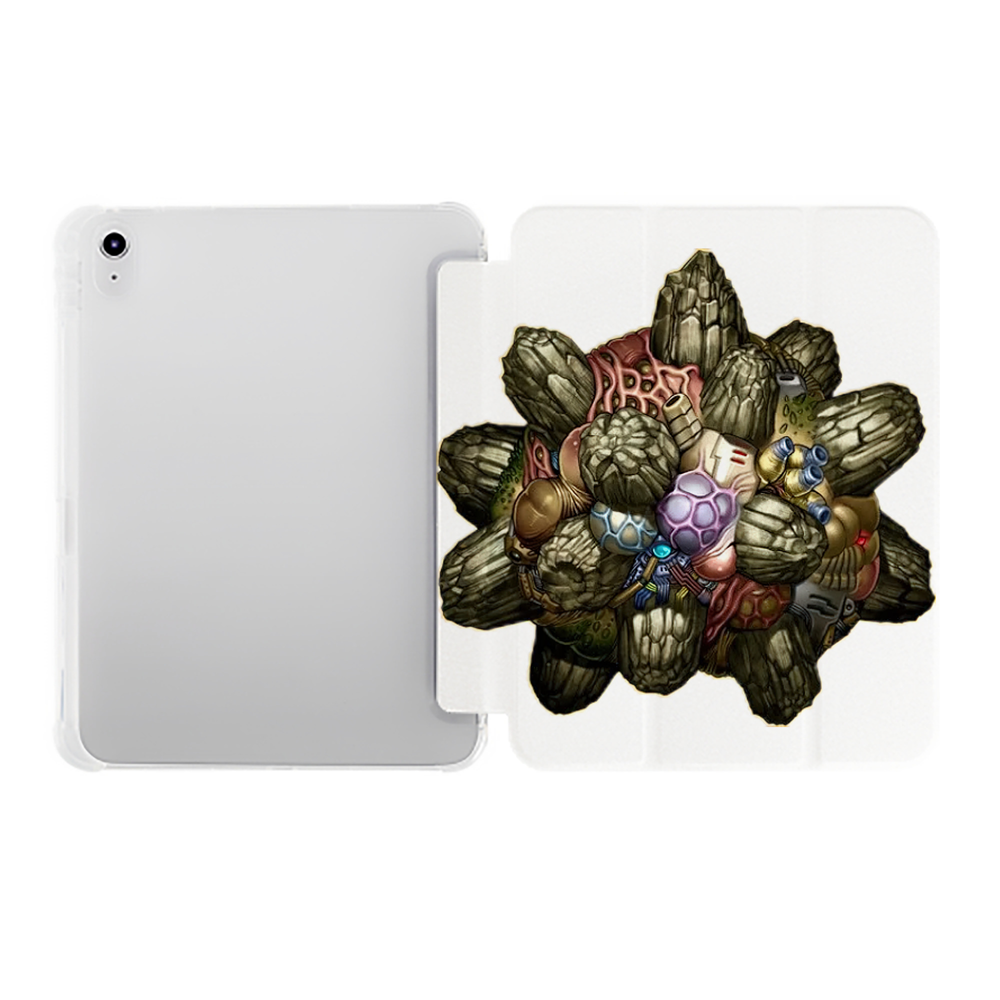 （画像用） 遊☆戯☆王 Yu-Gi-Oh! IPad ケース ペン収納付き 三つ折りスタンド PUレザー×シリコン 対応機種9.5/10.5/10.9インチ